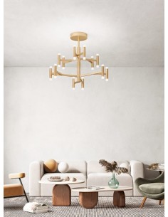 Lampada da soffitto Candles Ø 70 cm in metallo oro con candele LED, 68 W | Perenz -PERENZ