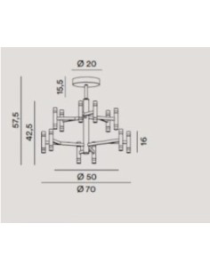 Lampada da soffitto Candles Ø 70 cm in metallo oro con candele LED, 68 W | Perenz -PERENZ 2