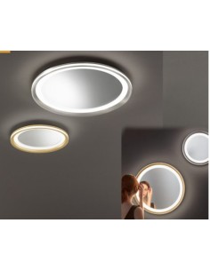 Plafoniera LED Mirò Ø 60 cm in metallo oro con interno specchiato, 59 W 3000 K | Perenz -PERENZ