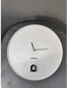 Orologio a cucù da parete moderno minimalista bianco Ø 30 cm in ABS, a batterie | Evviva -evviva