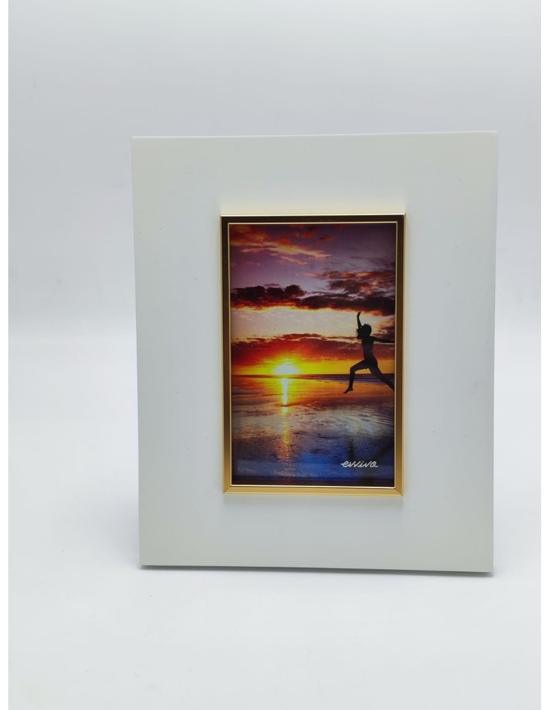 Cornice in legno con bordo in metallo, foto 10x15 | Evviva -Evviva