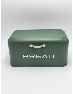 Portapane in metallo verde in stile vintage, 20 x 20 x H 15,5 cm | Evviva -evviva
