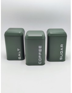 Set 3 barattoli in metallo verde stile vintage | Evviva -evviva