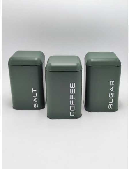 Set 3 barattoli in metallo verde stile vintage | Evviva -Evviva