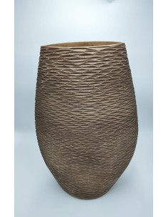 Vaso bronzo con finitura a rilievo in poliresina, H 51,5 cm | Evviva