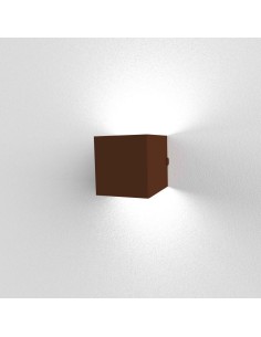 Applique Desmo a cubo 10x10 cm in metallo corten, 2 luci GX53 | Lumicom -LUMICOM 2