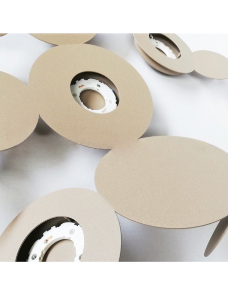 Plafoniera Mickey a 4 dischi in metallo sabbia, L 75 cm, 4 x GX53, parete o soffitto | Cattaneo -CATTANEO
