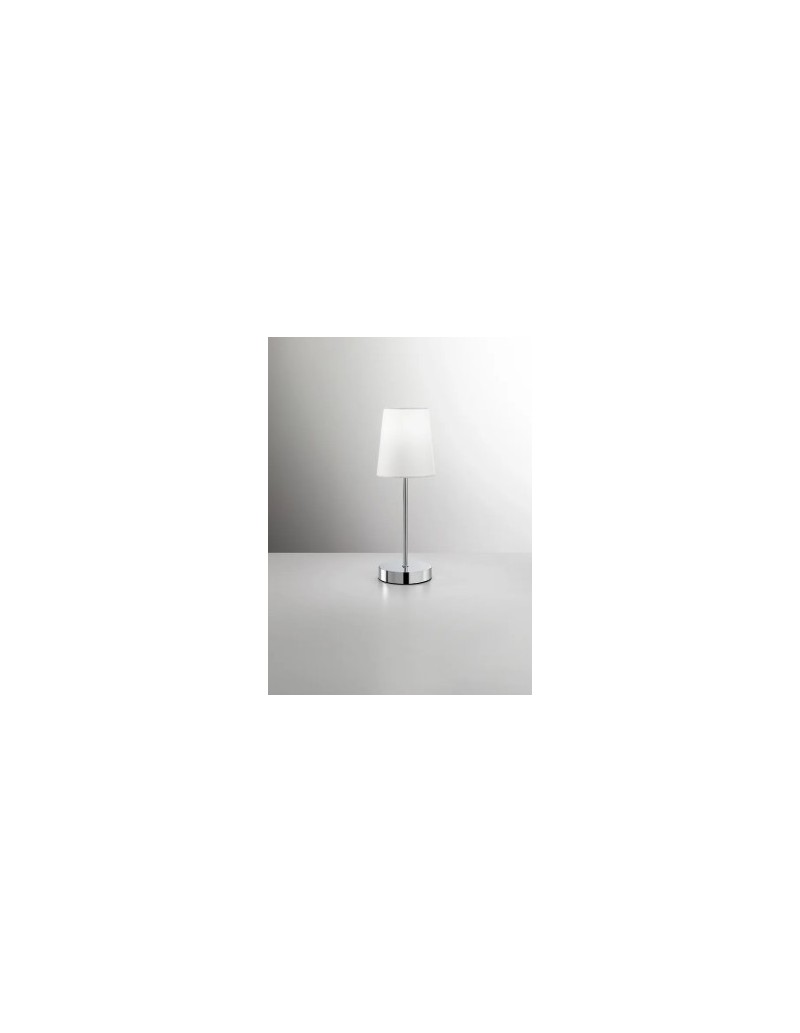 Lumetto Paul in metallo cromo con paralume in stoffa bianca, H 37 cm, E14 | Perenz -PERENZ
