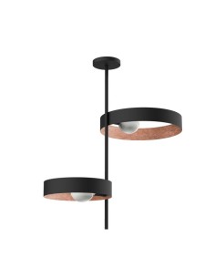 Plafoniera Alley Ø 40 cm in metallo nero e rame, H 80 cm | Lumicom -LUMICOM 2