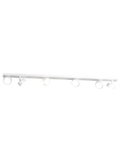 Binario con 6 faretti orientabili Edra in metallo verniciato bianco, GX53 | Top Light -TOP LIGHT