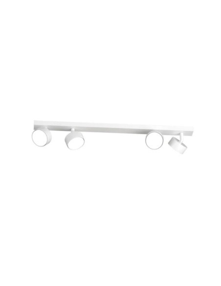 Binario con 4 faretti orientabili Edra in metallo verniciato bianco, GX53 | Top Light -TOP LIGHT