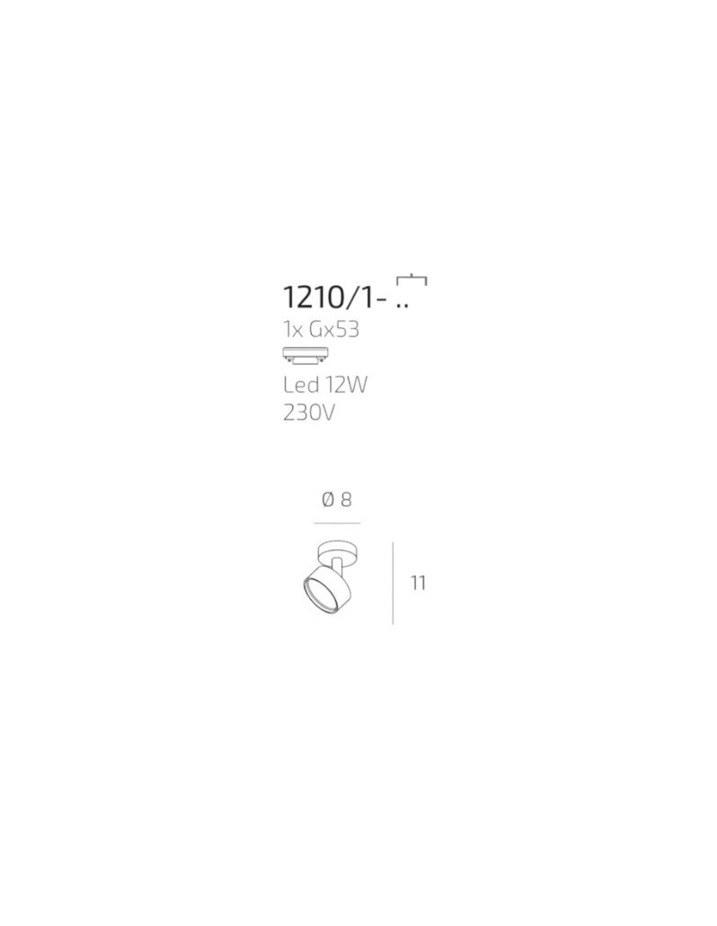Faretto spot orientabile Edra in metallo verniciato bianco, GX53 | Top Light -TOP LIGHT