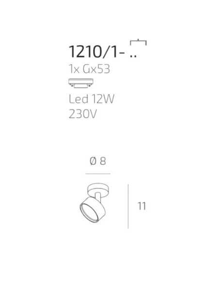 Faretto spot orientabile Edra in metallo verniciato bianco, GX53 | Top Light -TOP LIGHT