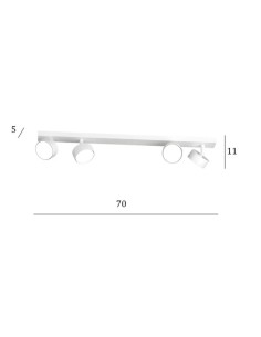 Binario con 4 faretti orientabili Edra in metallo verniciato bianco, GX53 | Top Light -TOP LIGHT 2