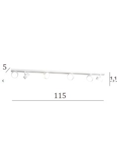 Binario con 6 faretti orientabili Edra in metallo verniciato bianco, GX53 | Top Light -TOP LIGHT 2