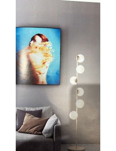 Piantana 6 luci in metallo sabbia con sfere in vetro bianco, H 170 cm, E27 | Top Light -TOP LIGHT