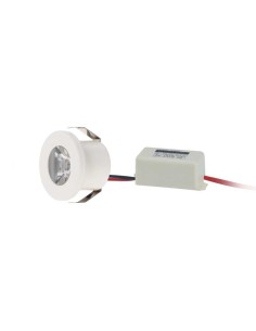 Segnapasso LED Ares 1020 da incasso tondo in alluminio bianco RAL 9010, 1 W, 45° | Dogi -DOGI