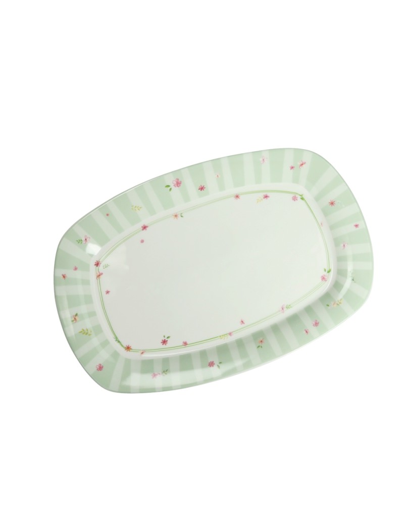 Vassoio in new bone china verde, collezione Polline | Brandani -BRANDANI