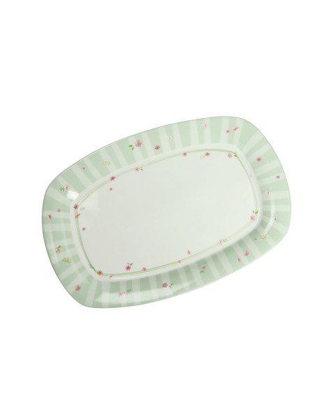 Vassoio in new bone china verde, collezione Polline | Brandani -BRANDANI
