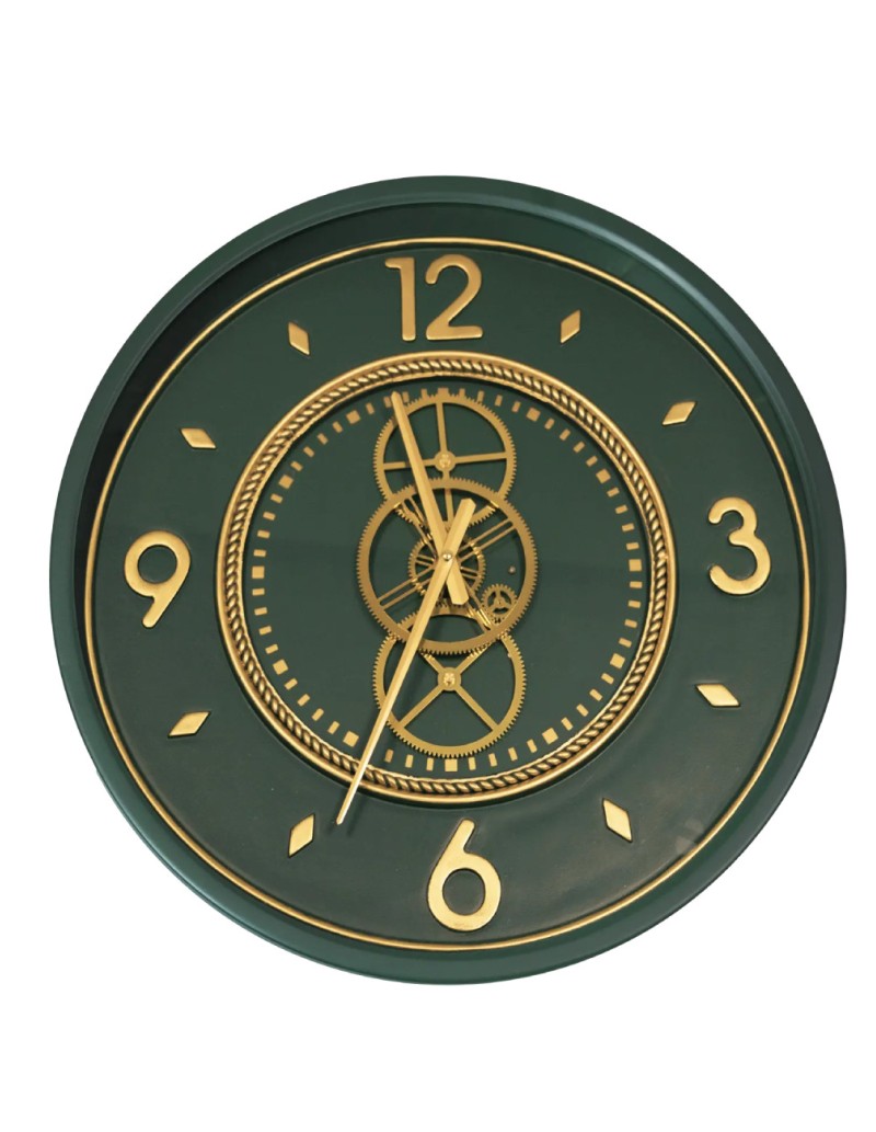 Orologio da parete Ingranaggi Ø 55 cm verde metal | Brandani -BRANDANI