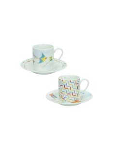 Set 2 tazzine da caffè con piattino, collezione Aria | Brandani