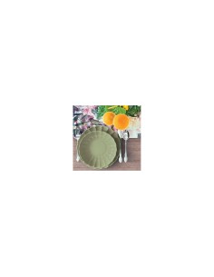 Calipso servizio 18 piatti in stoneware verde salvia | Brandani -BRANDANI