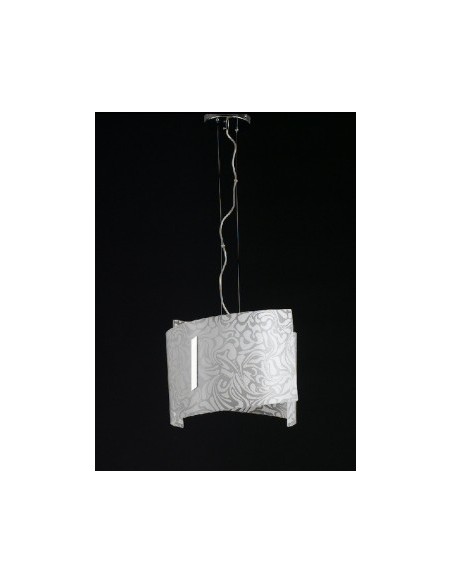 Lampada a sospensione Linea Ø 37 in vetro decoro marmoriz bianco, E27 | GM Illuminazione -GM ILLUMINAZIONE