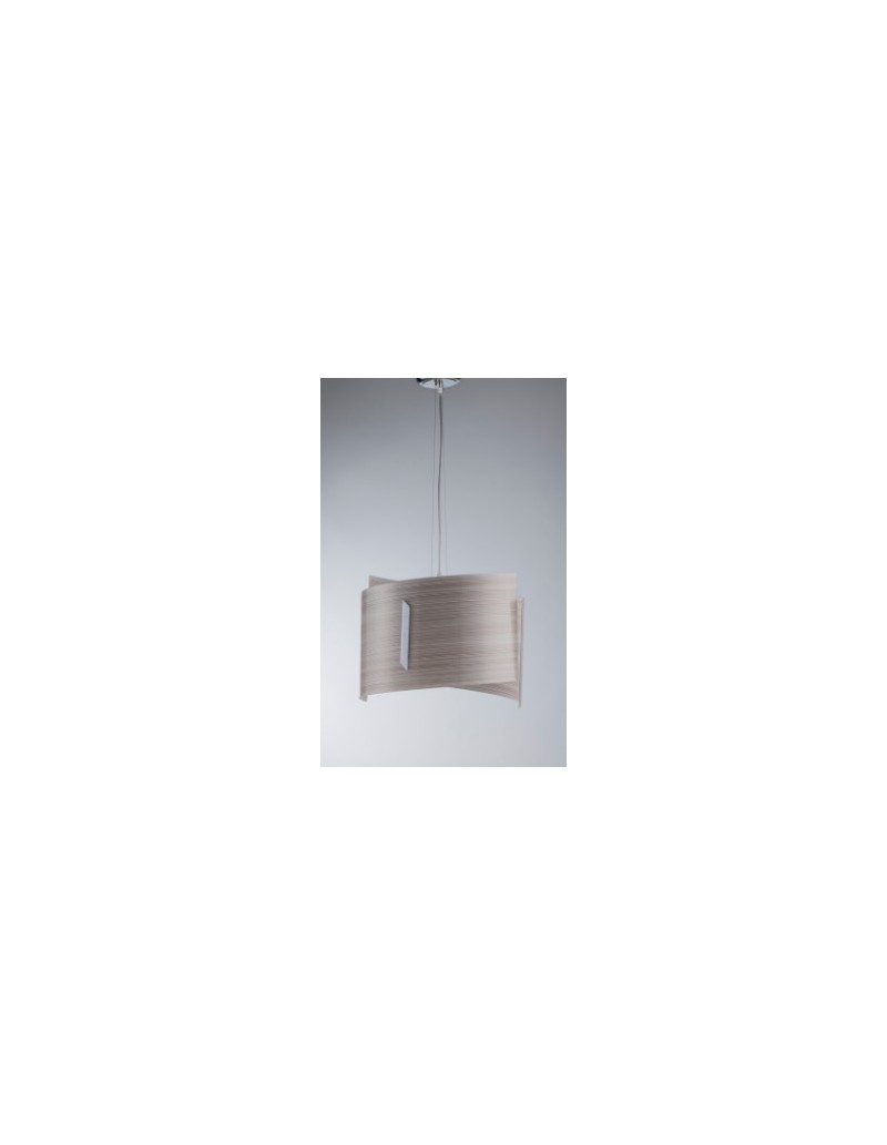 Lampada a sospensione Linea Ø 37 in vetro tortora a righe, E27 | GM Illuminazione -GM ILLUMINAZIONE