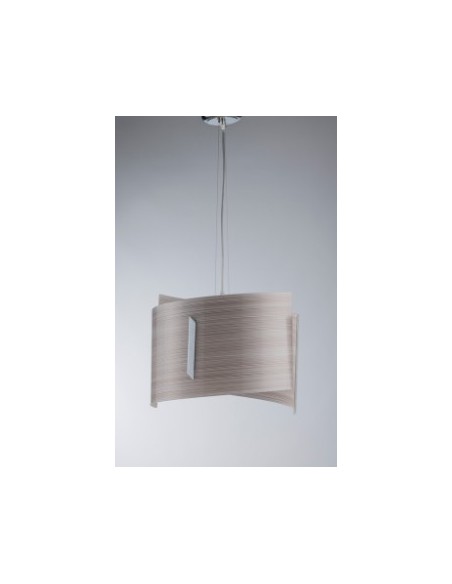 Lampada a sospensione Linea Ø 37 in vetro tortora a righe, E27 | GM Illuminazione -GM ILLUMINAZIONE