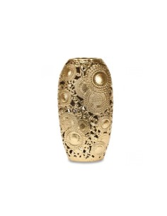 Vaso Kyoto in ceramica traforata oro, L 17 x H 23 cm | Henriette -HENRIETTE
