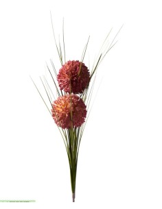 Fiore decorativo doppio Pom Pom color sangria, H 100 cm | Henriette -HENRIETTE