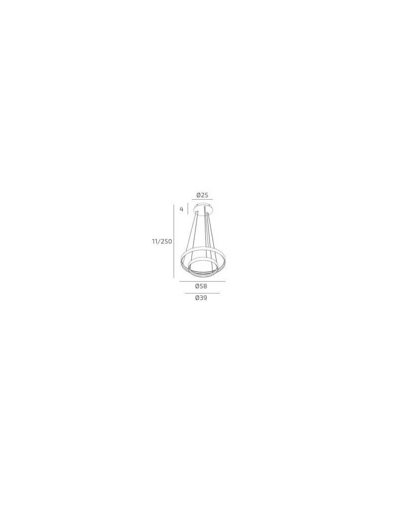 Lampada a sospensione LED a 2 anelli oro 70 W con switch 3000/4000/6000 K | Top Light -TOP LIGHT