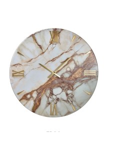Orologio da parete Eros Ø 40 cm in resina effetto marmo marrone, numeri oro | Artidea -ARTIDEA