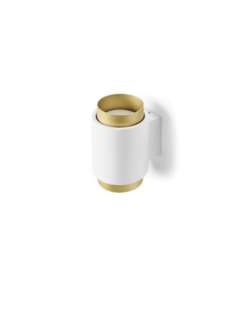 Applique Syme in gesso bianco con ghiera in ottone, 2 luci GX53, luce alto/basso | Sforzin -SFORZIN - MILOOX
