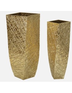 Vaso da terra Squer in metallo oro, H 90 cm | Mauro Ferretti -MAURO FERRETTI