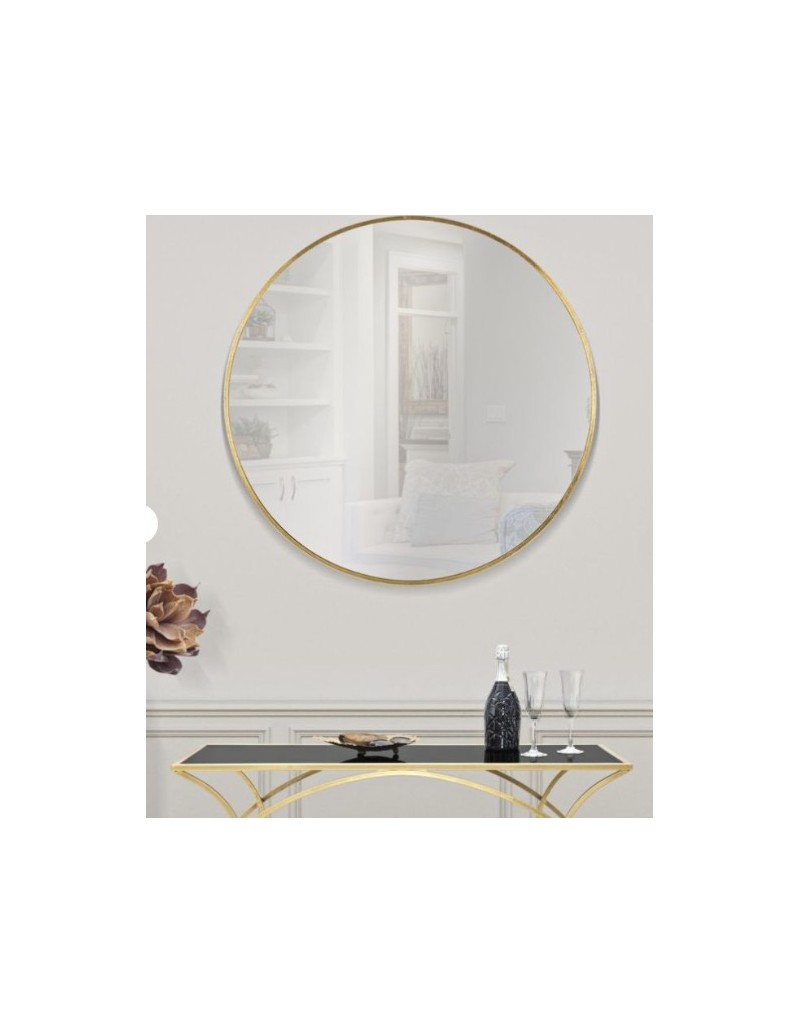 Specchio rotondo Elegant Ø 100 cm con cornice oro, linee minimaliste | Mauro Ferretti -MAURO FERRETTI