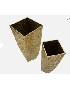 Vaso da terra Squer in metallo oro, H 90 cm | Mauro Ferretti -MAURO FERRETTI 2