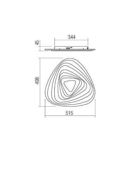 Plafoniera LED Stratos in metallo bianco opaco con telecomando, 93 W CCT dimmerabile | Redo -REDO GROUP