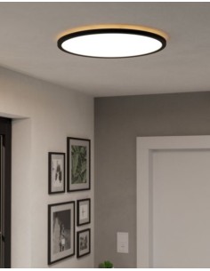 Plafoniera LED Rovito Ø 50 in policarbonato nero, IP44, Tunable White 16,8 W | Eglo -EGLO 2