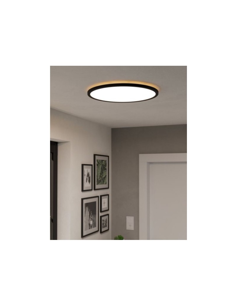 Plafoniera LED Rovito Ø 50 in policarbonato nero, IP44, Tunable White 16,8 W | Eglo -EGLO