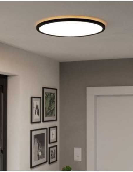 Plafoniera LED Rovito Ø 50 in policarbonato nero, IP44, Tunable White 16,8 W | Eglo -EGLO
