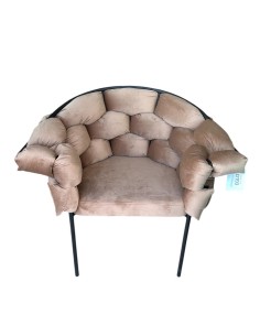 Poltrona Sofa in velluto tortora con gambe in metallo nero, portata 130 kg | Eglo -EGLO