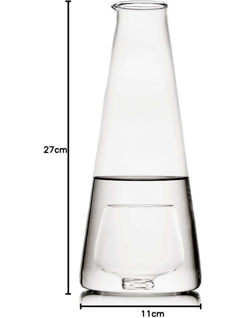 Inbottiglia caraffa in vetro borosilicato trasparente, 130 cl | Ichendorf Milano -ICHEDORF