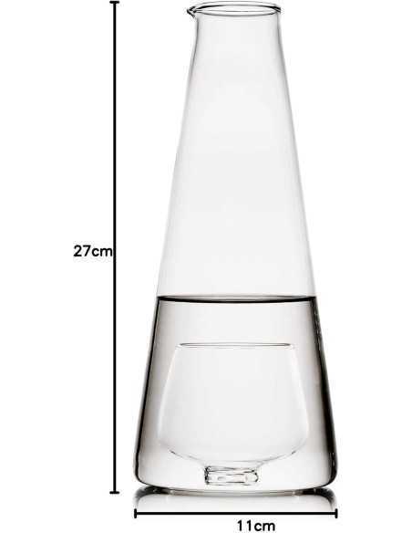 Inbottiglia caraffa in vetro borosilicato trasparente, 130 cl | Ichendorf Milano -ICHEDORF