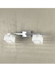 Applique Metropolitan 2 faretti orientabili cromo con cubi in vetro bianco, G9 | Top Light -TOP LIGHT