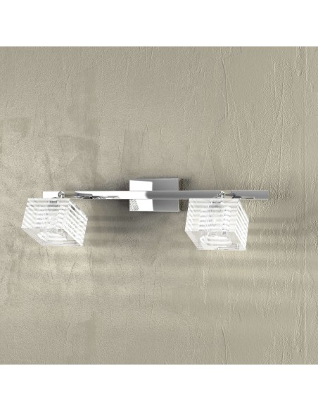 Applique Metropolitan 2 faretti orientabili cromo con cubi in vetro bianco, G9 | Top Light -TOP LIGHT