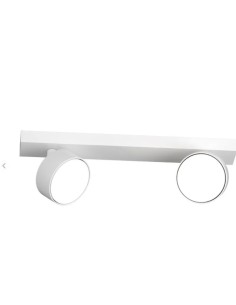 Binario con 2 faretti orientabili Edra in metallo verniciato bianco, GX53 | Top Light -TOP LIGHT