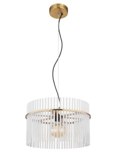 Lampada a sospensione Gorley tonda Ø 40 in bacchette di vetro e metallo oro satinato | Globo Lighting -GLOBO LIGHTING