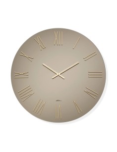Orologio da parete Mirian Ø 80 cm in vetro bronzo specchiato, numeri in legno oro opaco | Abitarte -ABITARTE