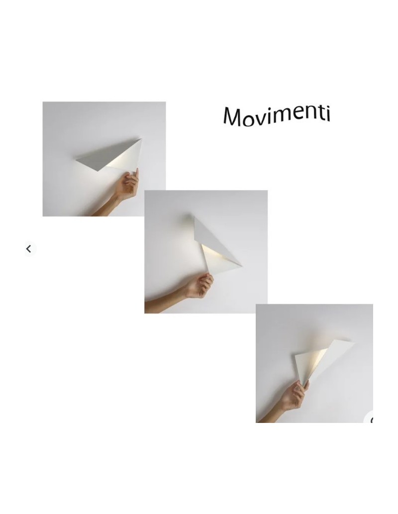 Applique LED Kami origami orientabile in metallo bianco, 15 W dimmerabile | Cattaneo -CATTANEO